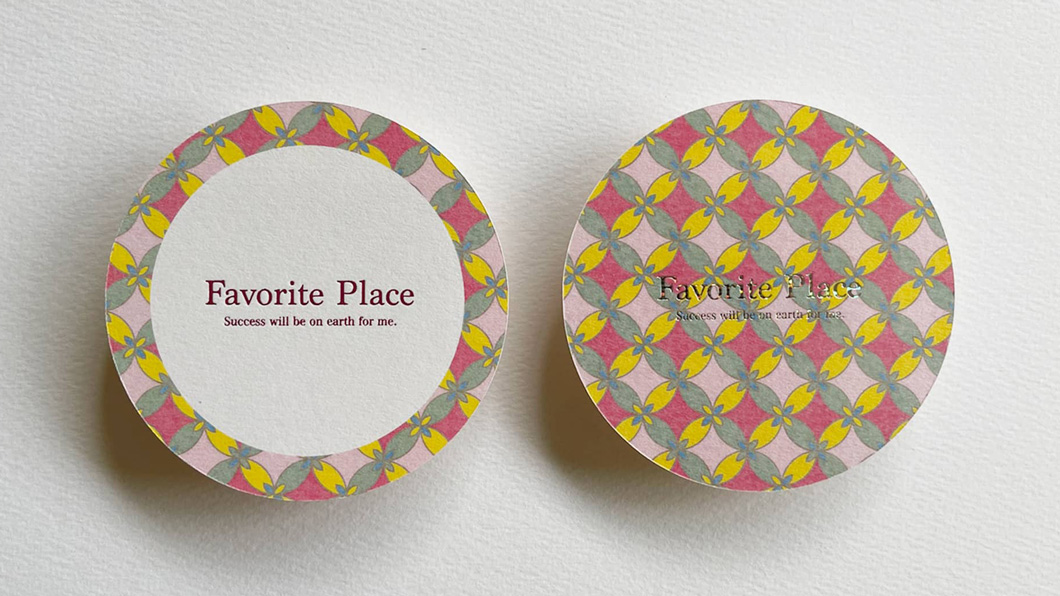 箔押しリバーシブルコースター（ピンク）1