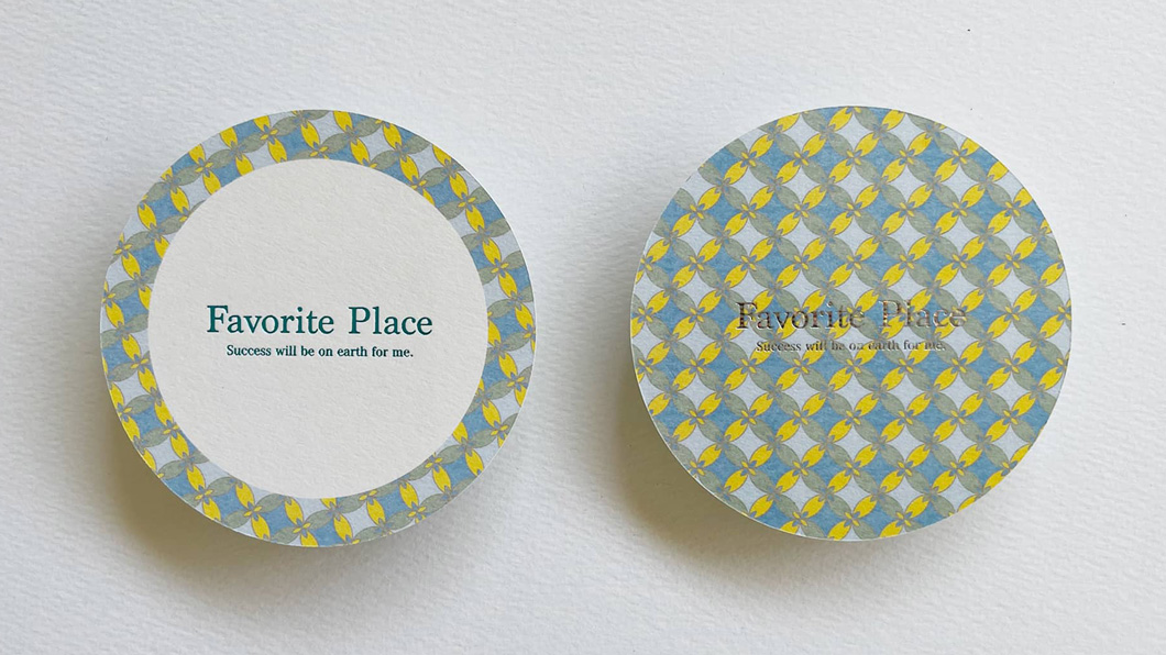 箔押しリバーシブルコースター（ブルー）1